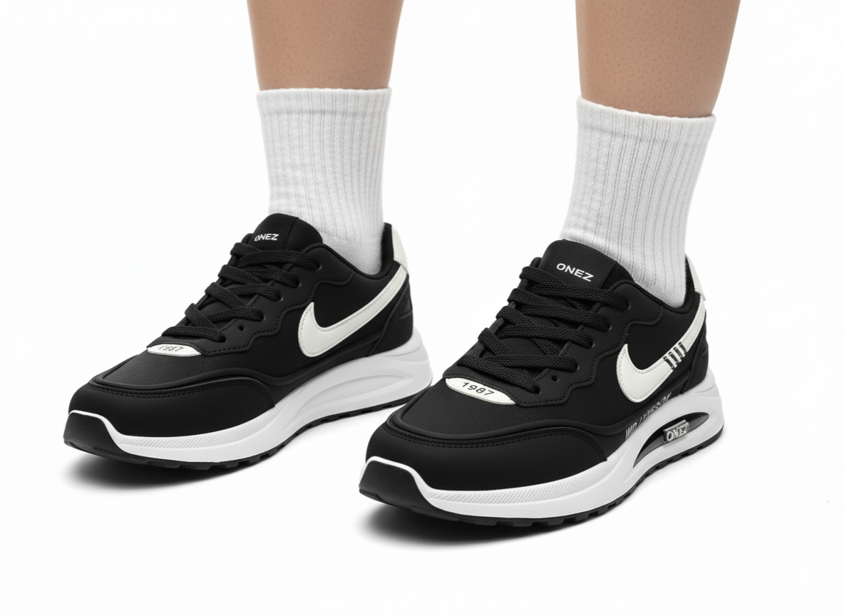 ONEZ 'Legacy Racer' Trainer - Black & White Contrast