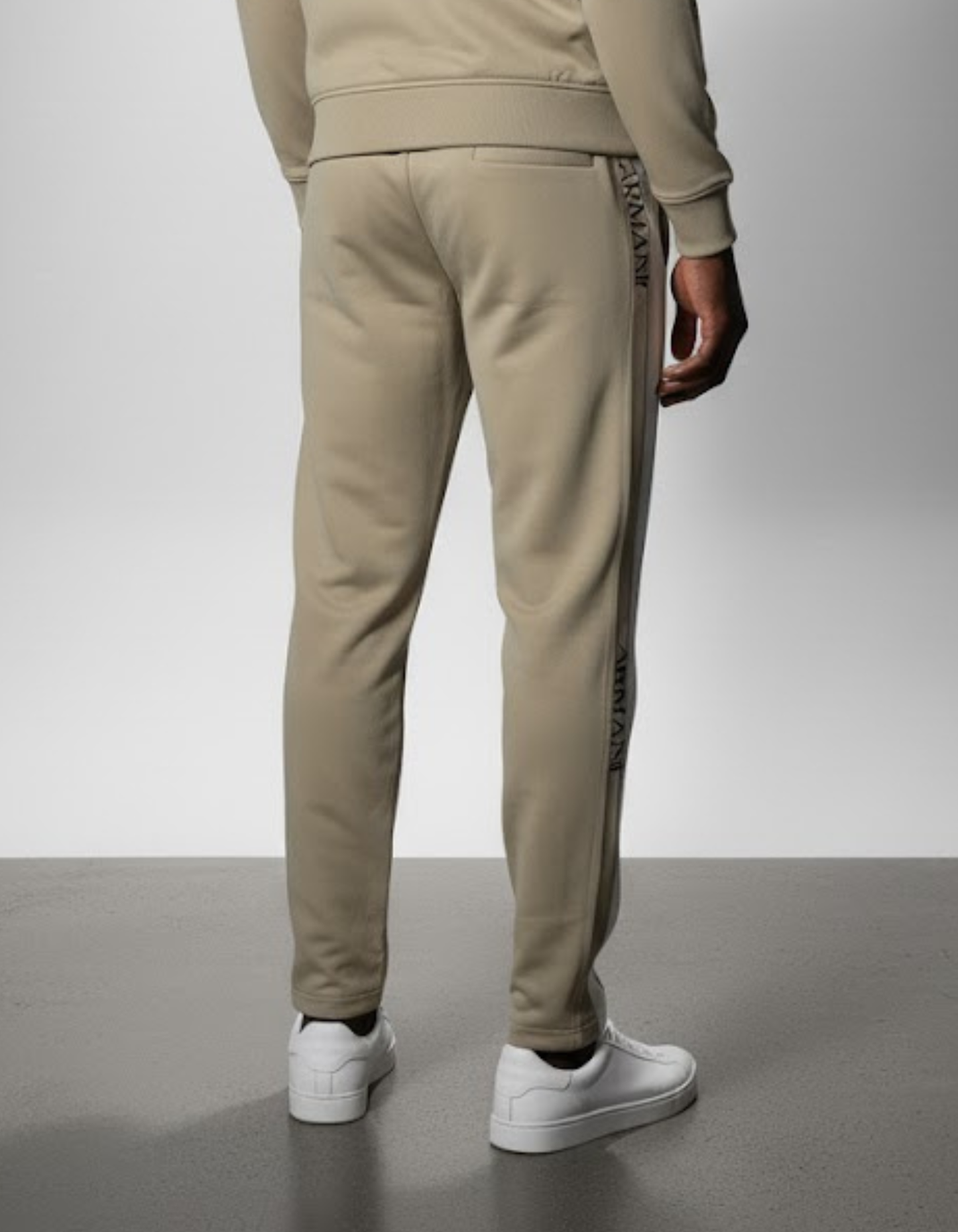 Armani EA7 Baggy Fit Beige Track Trouser