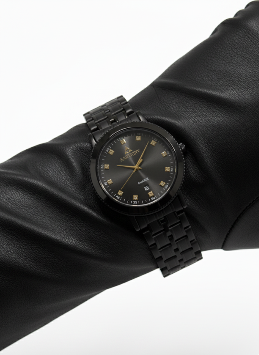 Luxury Black Obsidian Watch