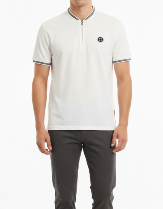 Men's Quarter-Zip Collar Polo T-Shirt