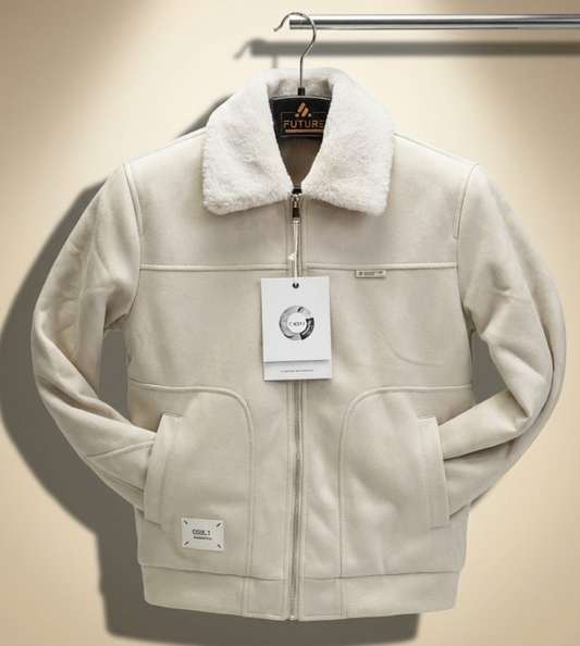 Men's Faux Suede Bomber Jacket