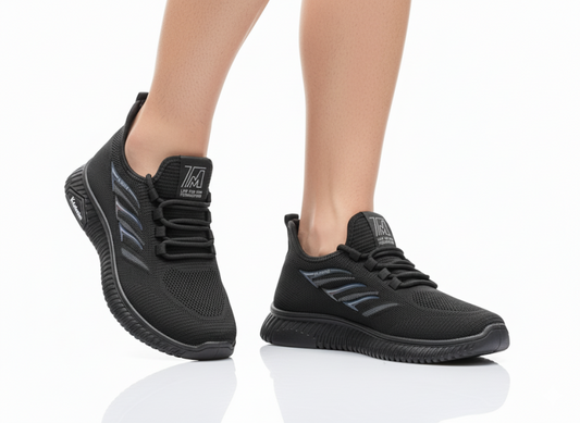 TM 'Phantom Knit' Runner - All-Black with Iridescent Wings | Lightweight, Superior Comfort, and Dynamic Style